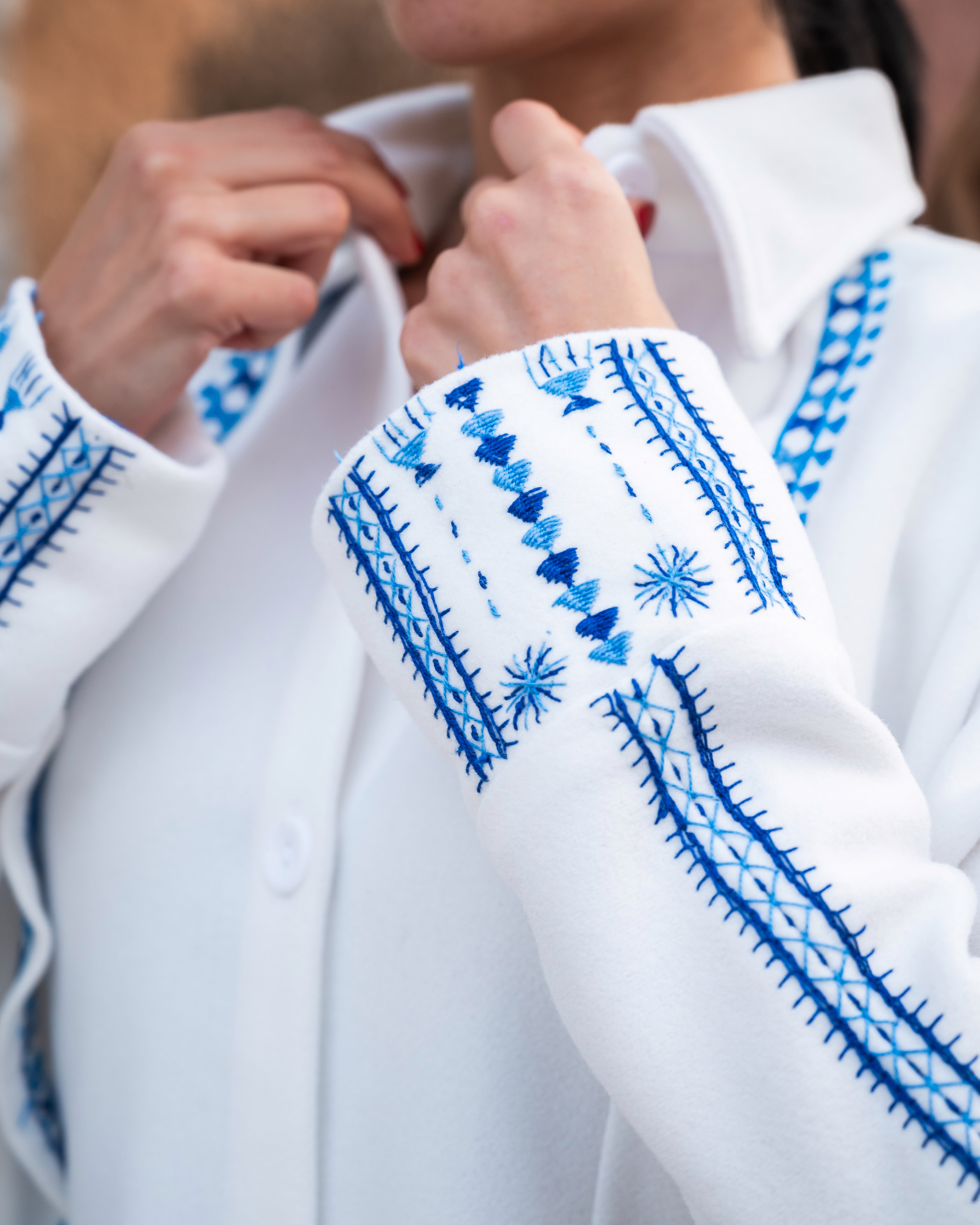 Siwa Oasis Blue Border Coat